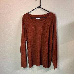 New Croft & Barrow Sweater Women’s Rust Color Cable Knit Crew Neck Classic XXL